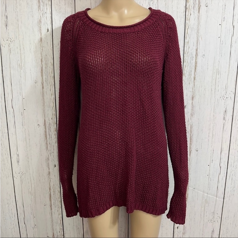 Tobi Knit Sweater Burgundy Size Large
